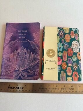 Set of 2 - Vibrant Journals - Purple Lotus & Hamsa Pattern